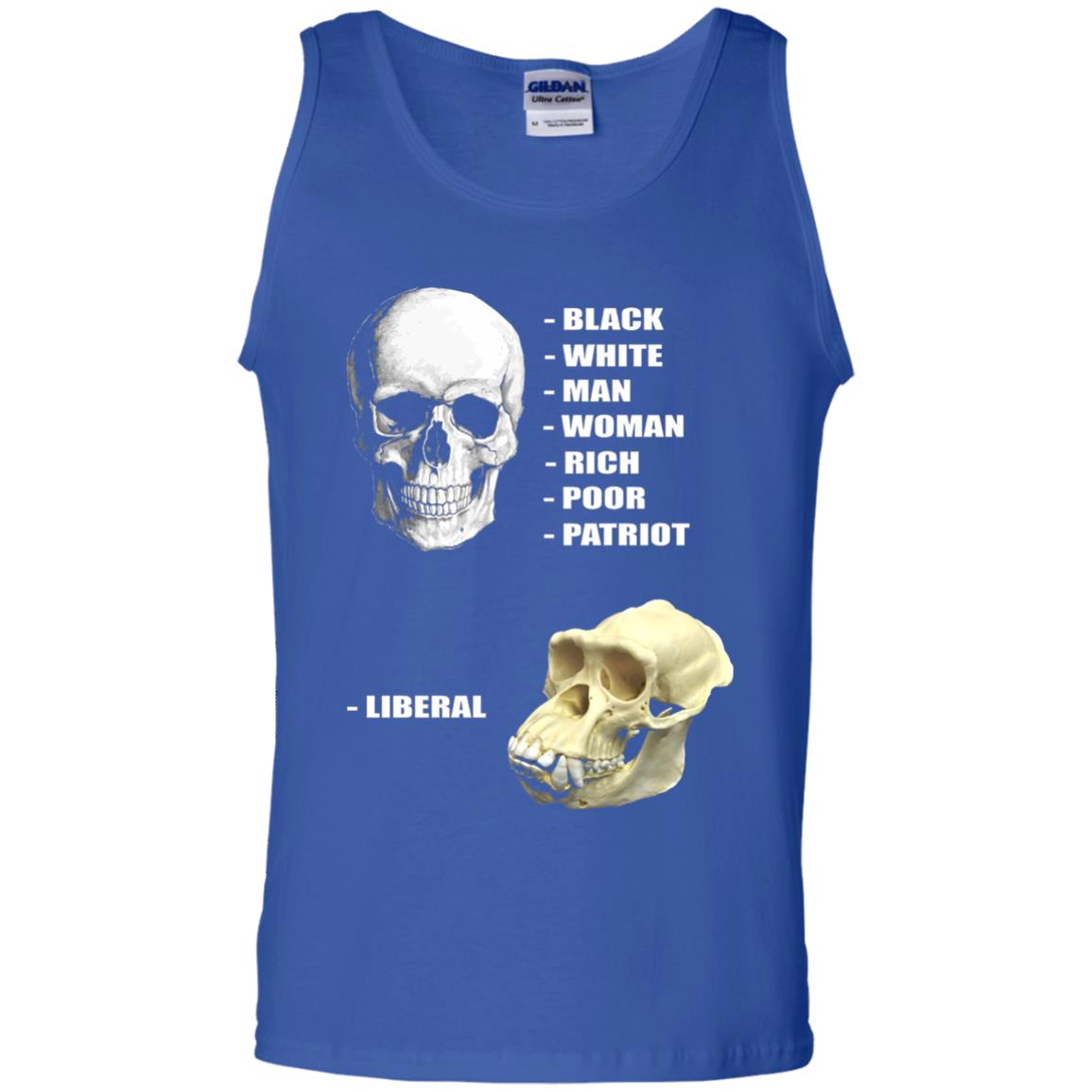 Funny Cool Skulls T-shirt Modern America Patriot Liberal Royal