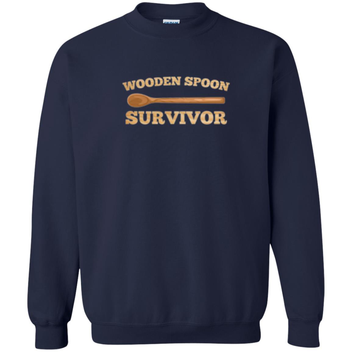 Sarcastic T-shirt Wooden Spoon Survivor T-shirt Navy