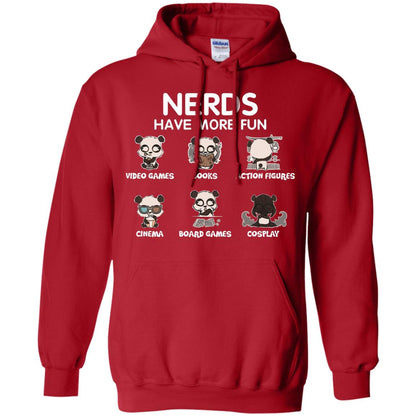 Nerds Have More Fun Video Games Books Action Figures Shirts Red