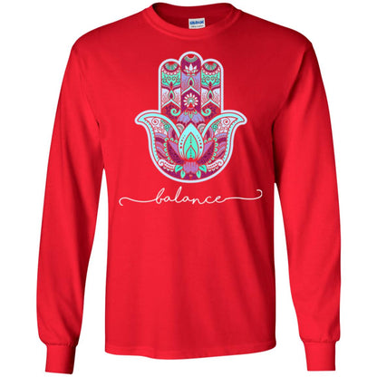 Balance Yoga Gym Hamsa T-shirt Red