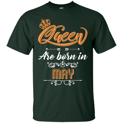 Brithday T-Shirt Queen Are Born In May Forest Green