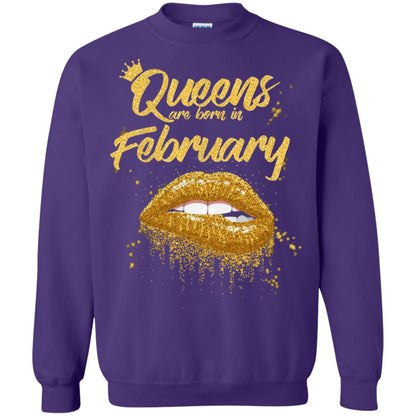 Black Women T-shirt Queens Are Born In February Birthday Purple