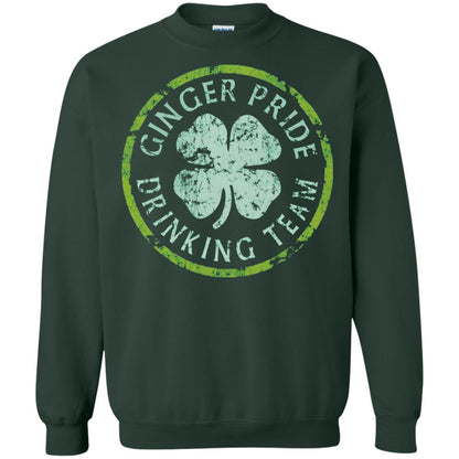 Funny Ginger Pride Drinking Team Irish T-shirt Forest Green