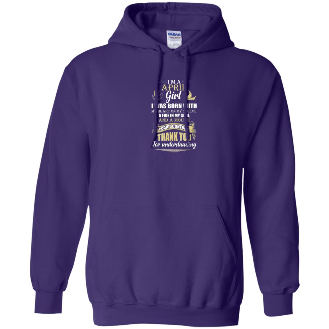 April Birthday Shirt Im A April Girl I Was Born With My Heart Purple