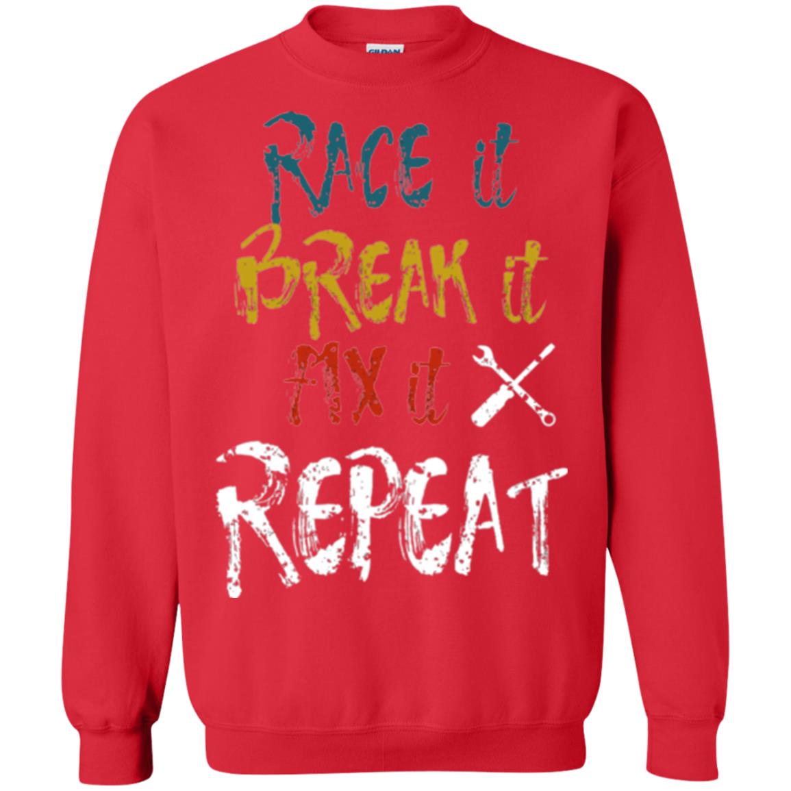 Mechanic T-shirt Race It Break It Fix It Repeat Red