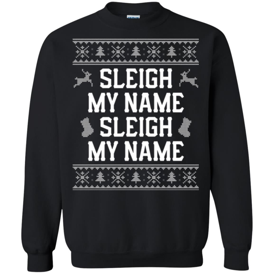 Christmas T-shirt Sleigh My Name Black