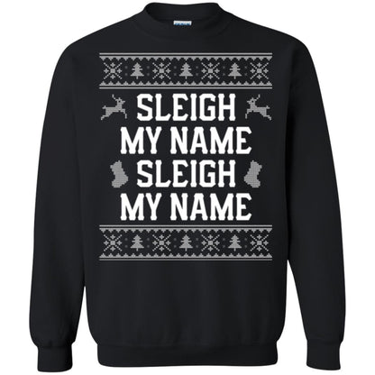 Christmas T-shirt Sleigh My Name Black