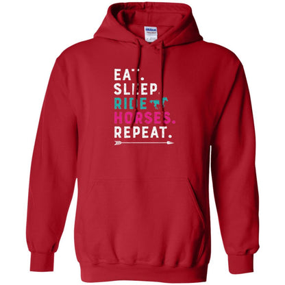 Horseback Riding T-shirt Eat Sleep Ride Horses Repeat Red