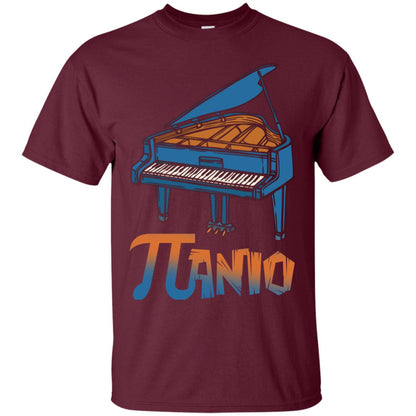 Pi Day T-shirt Funny Piano Lover Maroon