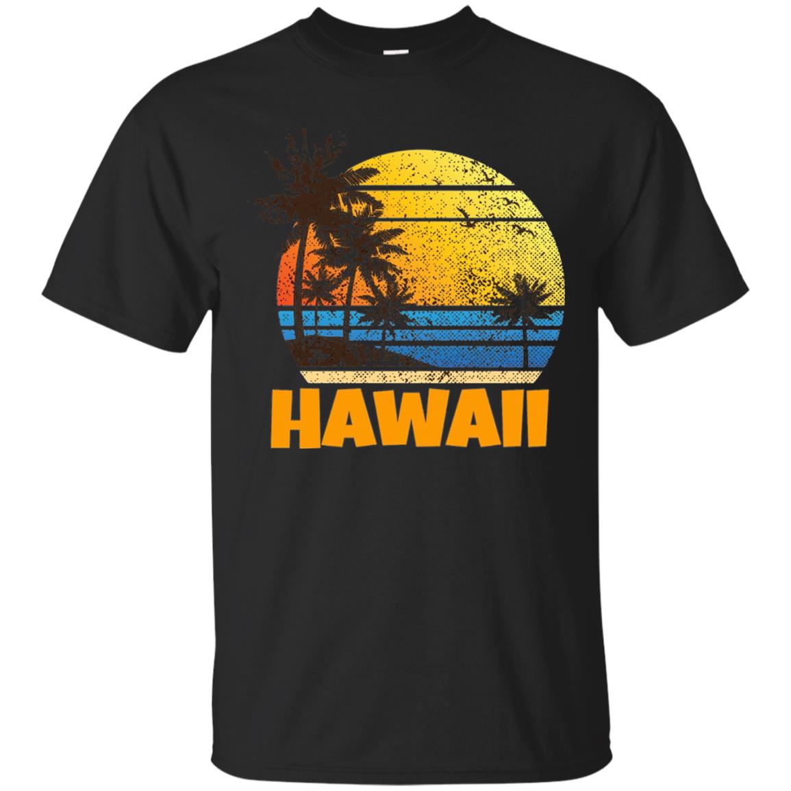 Old School 70_s Hawaiian The Aloha State T-shirt Black