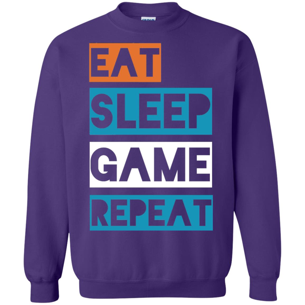 Eat Sleep Game Repeat Video Gamer Player T-shirt Purple