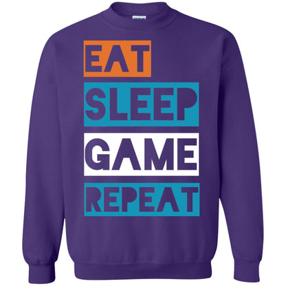 Eat Sleep Game Repeat Video Gamer Player T-shirt Purple