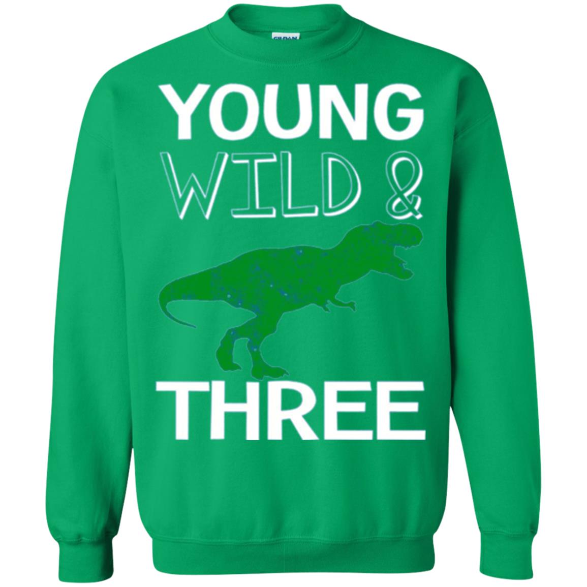 Dinosaur T-shirt Young Wild And Three Irish Green