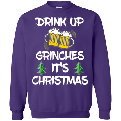 Beer Lovers T-shirt Drink Up Grinches It_s Christmas Purple
