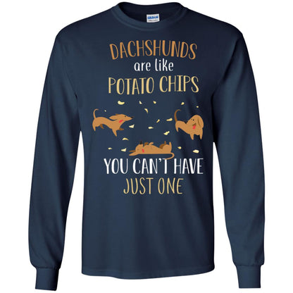 Dachshunds Are Like Potato Chips You Can't Have Just One Shirt Navy