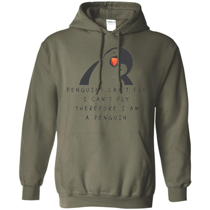 Penguins T-shirt Penguins Can't Fly I Can't Fly Military Green