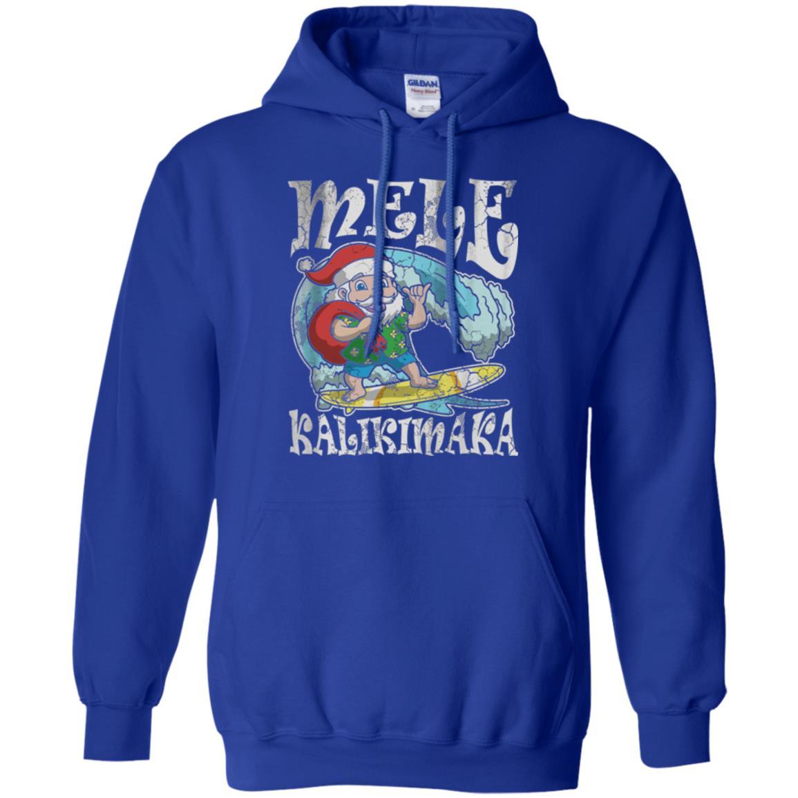 Christmas T-shirt Mele Kalikimaka Santa Hawaii Royal