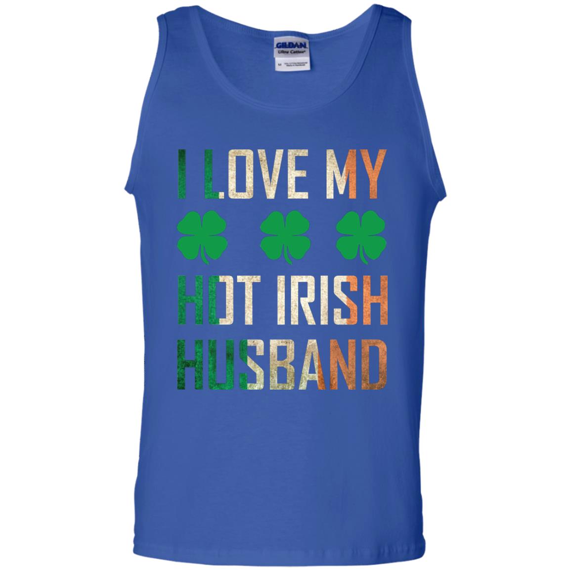 I Love My Hot Irish Husband Saint Patricks Day Shirt For Wife Royal
