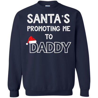 Pregnancy Announcement T-shirt Santa Promoting Me To Daddy Navy