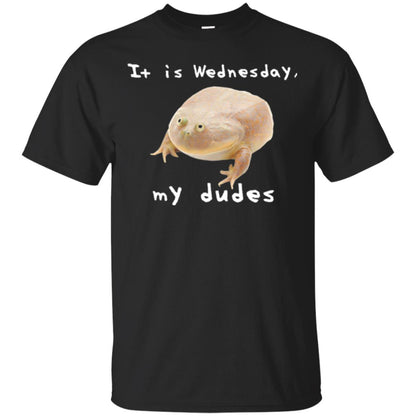 Funny Frog T-shirt It Is Wednesday My Dudes Black