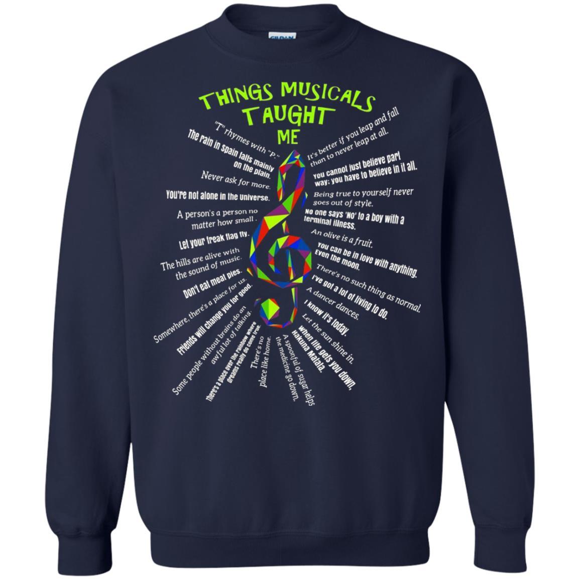 Music Lovers T-Shirt Things Musicals Taught Me Navy