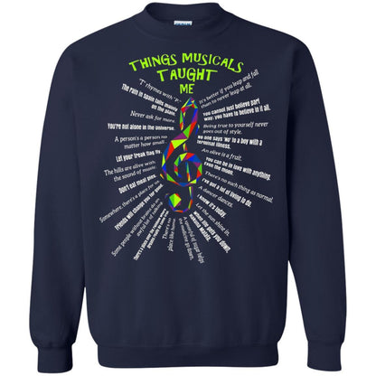 Music Lovers T-Shirt Things Musicals Taught Me Navy