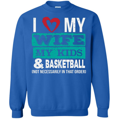Basketball Daddy Tshirt I Love My Wife My Kids Royal