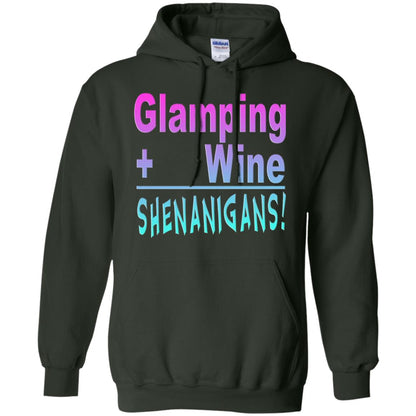 Glamping Drink Wine Shenanigans Funny Happy Glamper T-shirt Forest Green