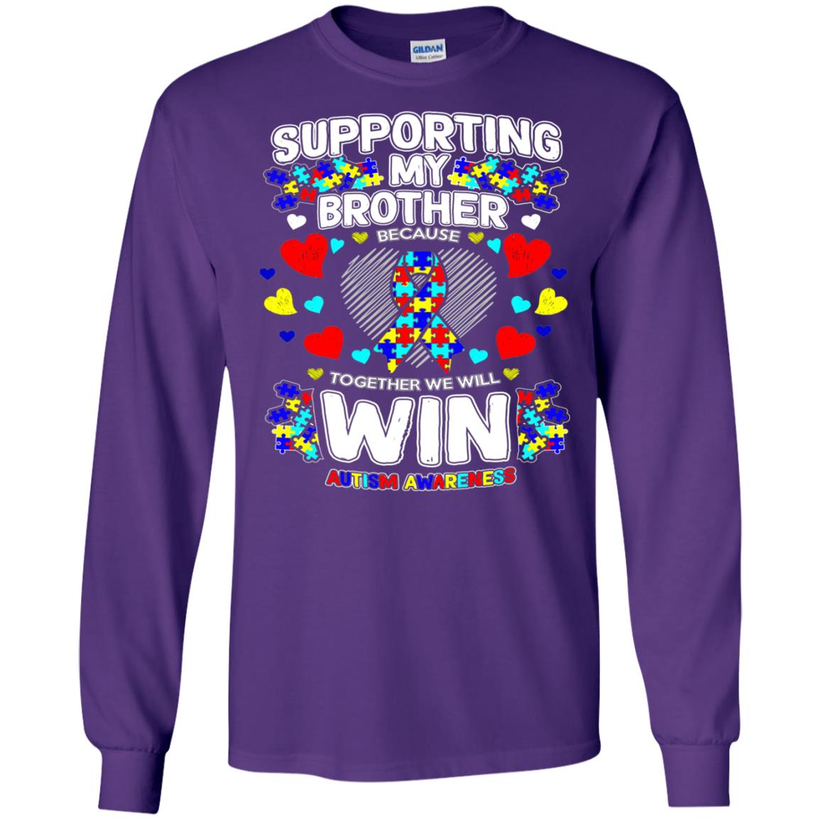 Autism Awareness Shirts For Supporting My Brother Purple