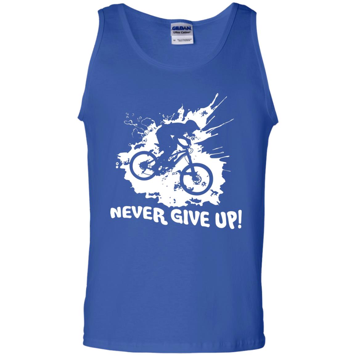 Biker T-shirt Never Give Up Royal