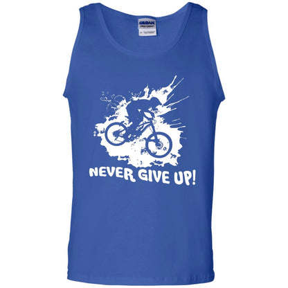 Biker T-shirt Never Give Up Royal