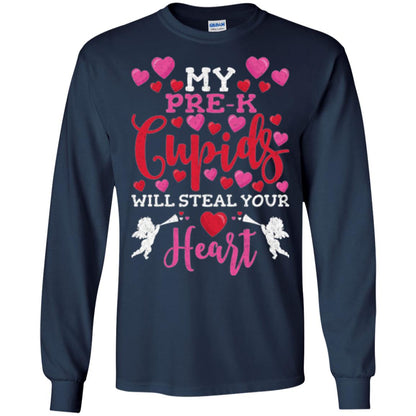 Teacher Valentines Day Shirt My Pre-k Cupids Will Steal Your Heart Navy