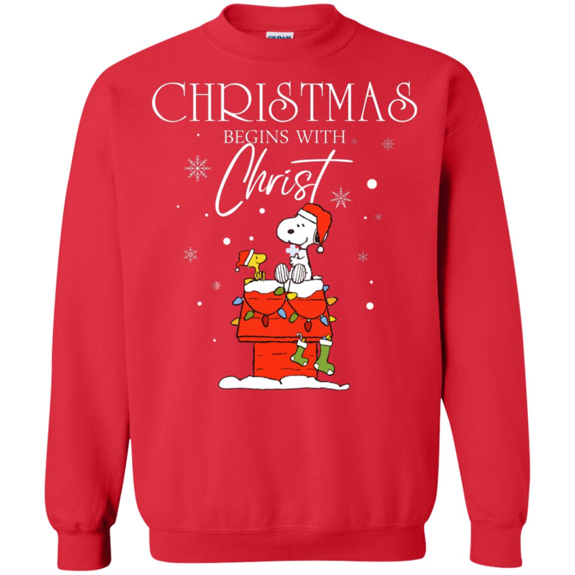 Christmas Begins With Christ Shirt Red