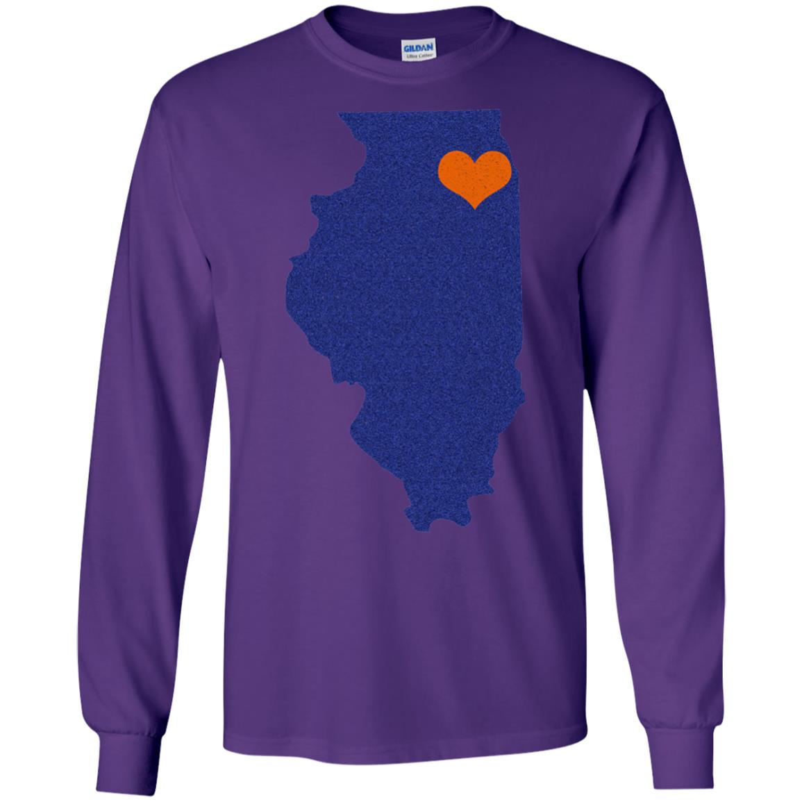 Football T-shirt Chicago Illinois Heart Purple