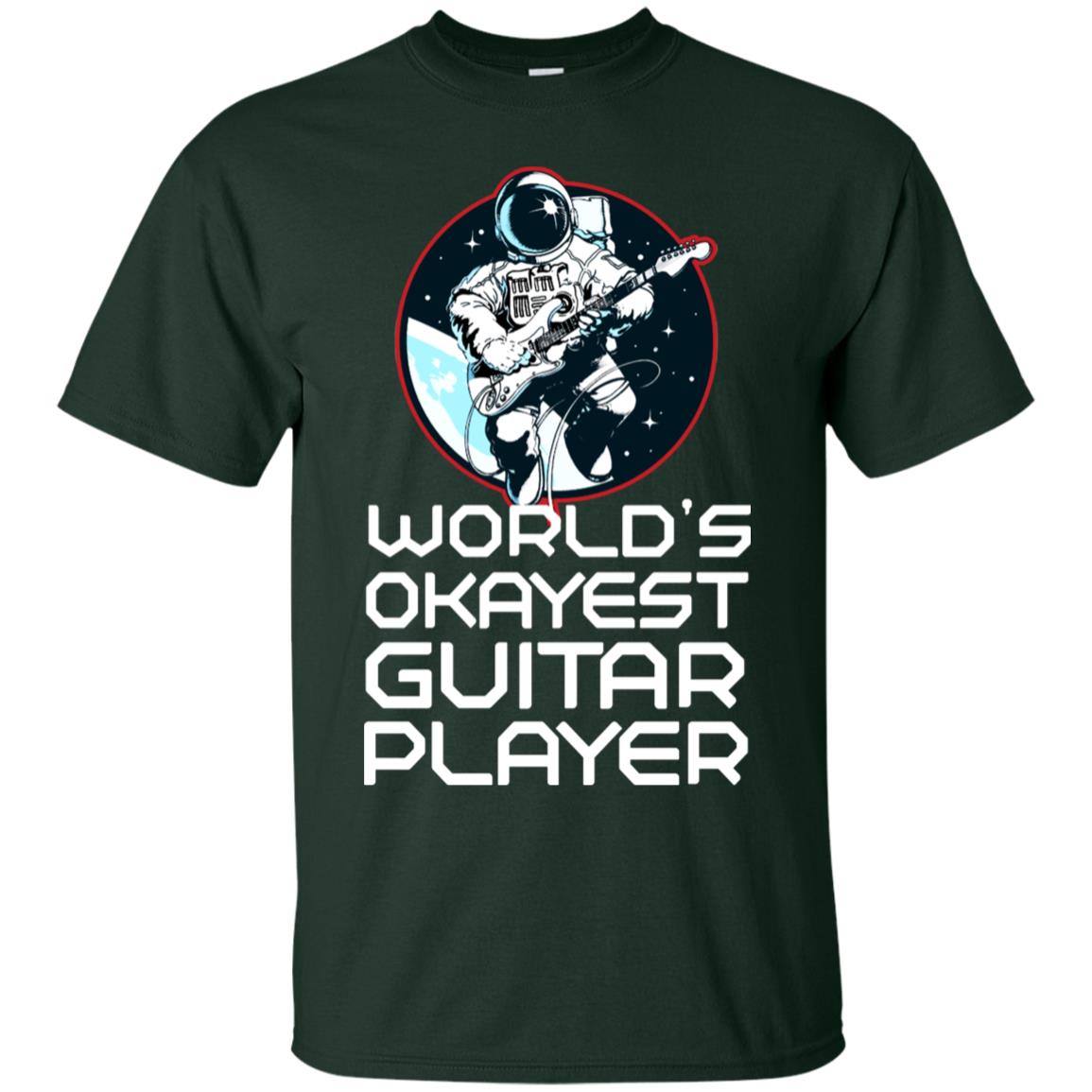 World's Okayest Guitar Player Guitarist Gift Shirt Forest