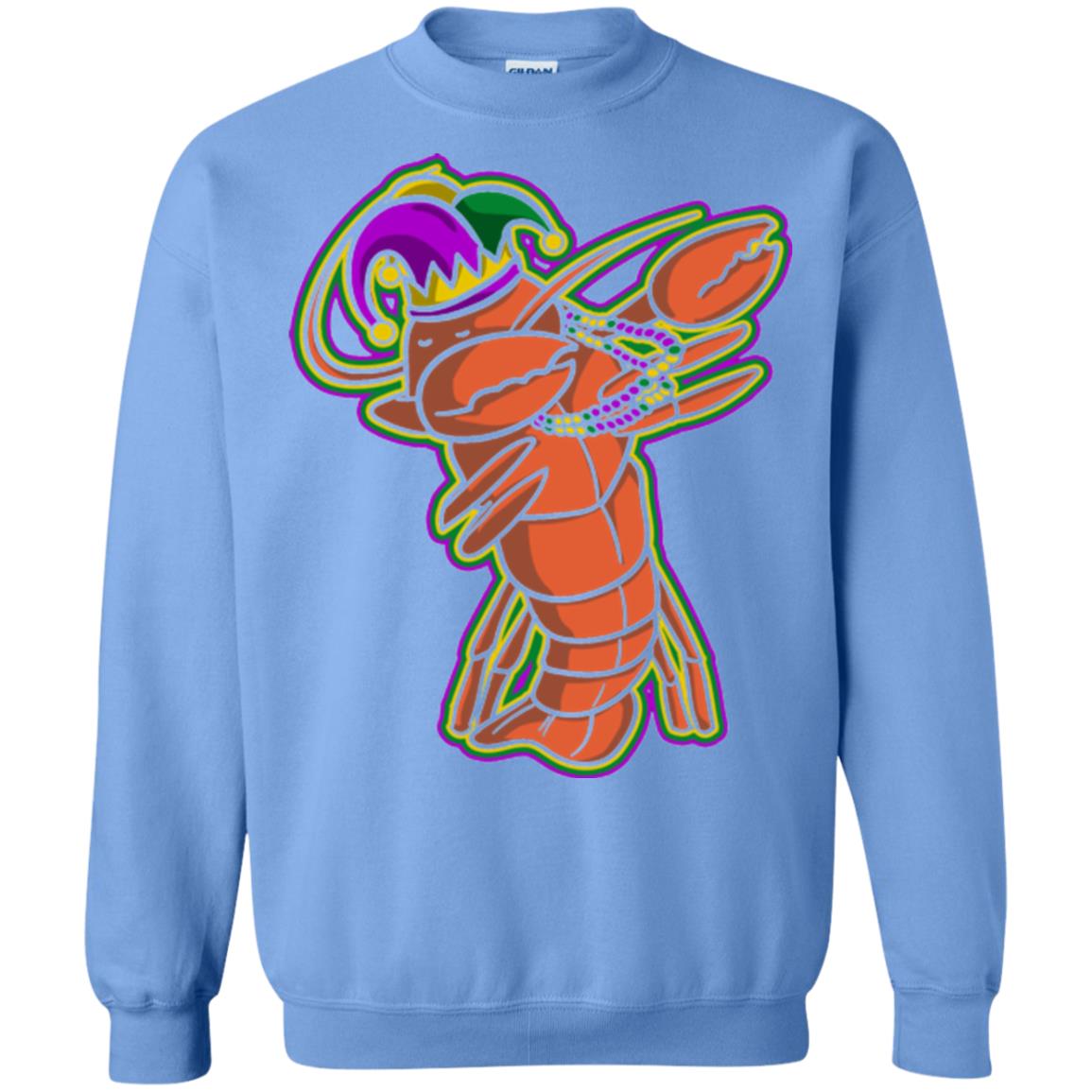 Dabbing Mardi Gras Crawfish T-shirt Mardi Gras Gift Shirt Carolina Blue