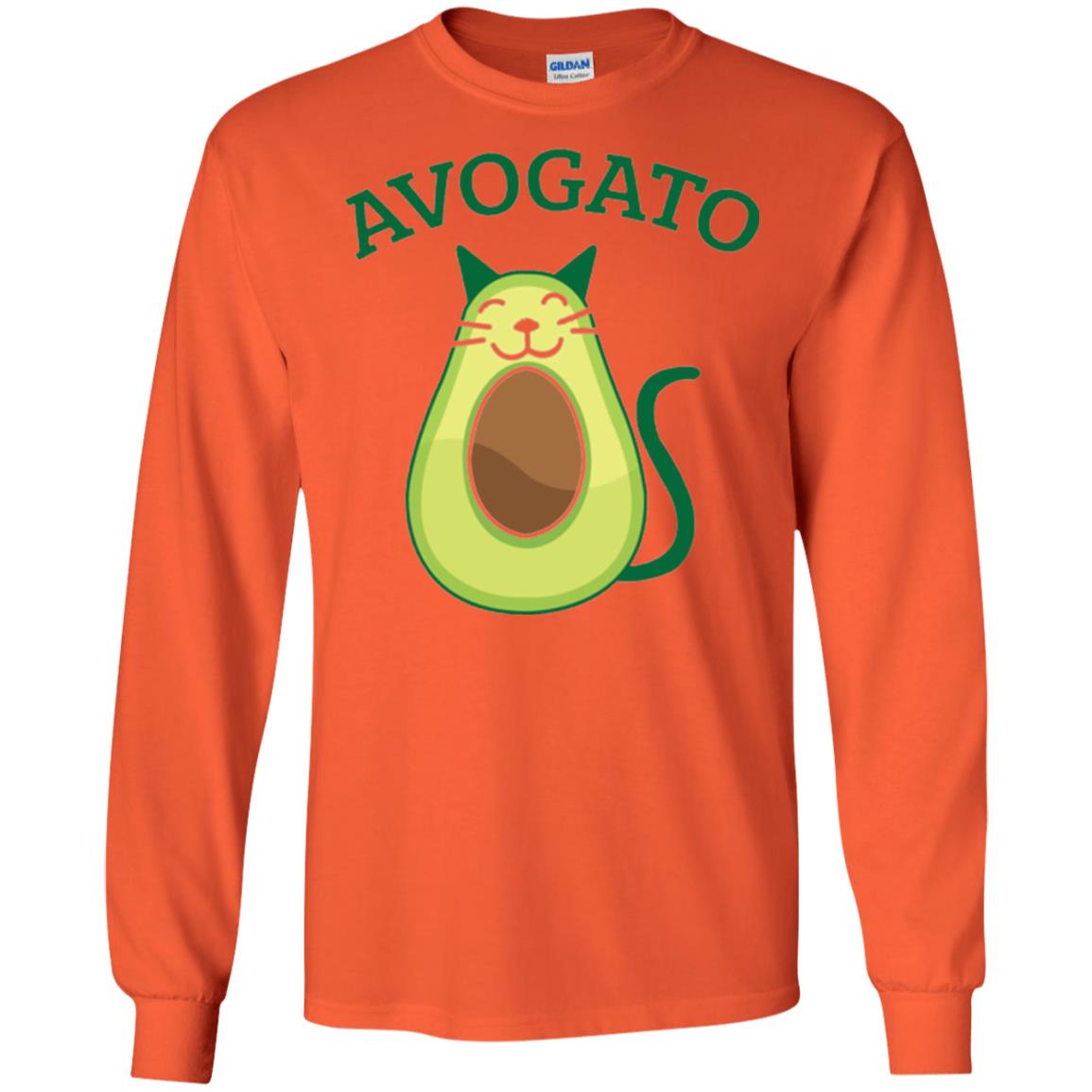 Avogato Avocado Cat Kitty Funny Meow T-shirt Orange