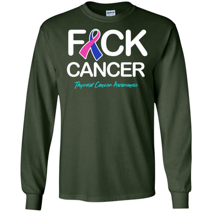 Fck Cancer Thyroid Cancer Awareness T-shirt Forest Green