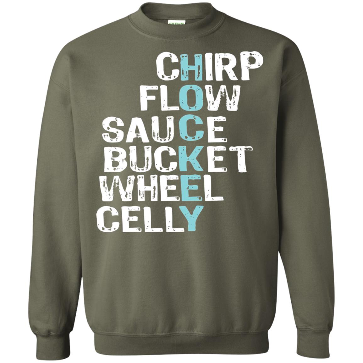 Eat Sleep Hockey Flow Celly Sauce Bucket Flow Wheel Shirt Military Green