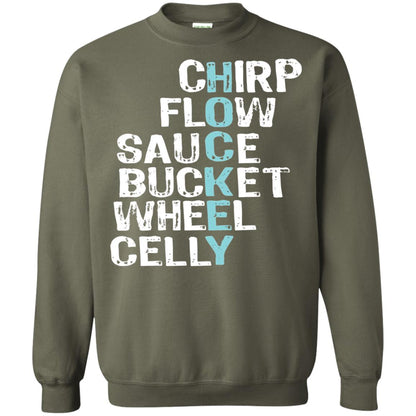 Eat Sleep Hockey Flow Celly Sauce Bucket Flow Wheel Shirt Military Green