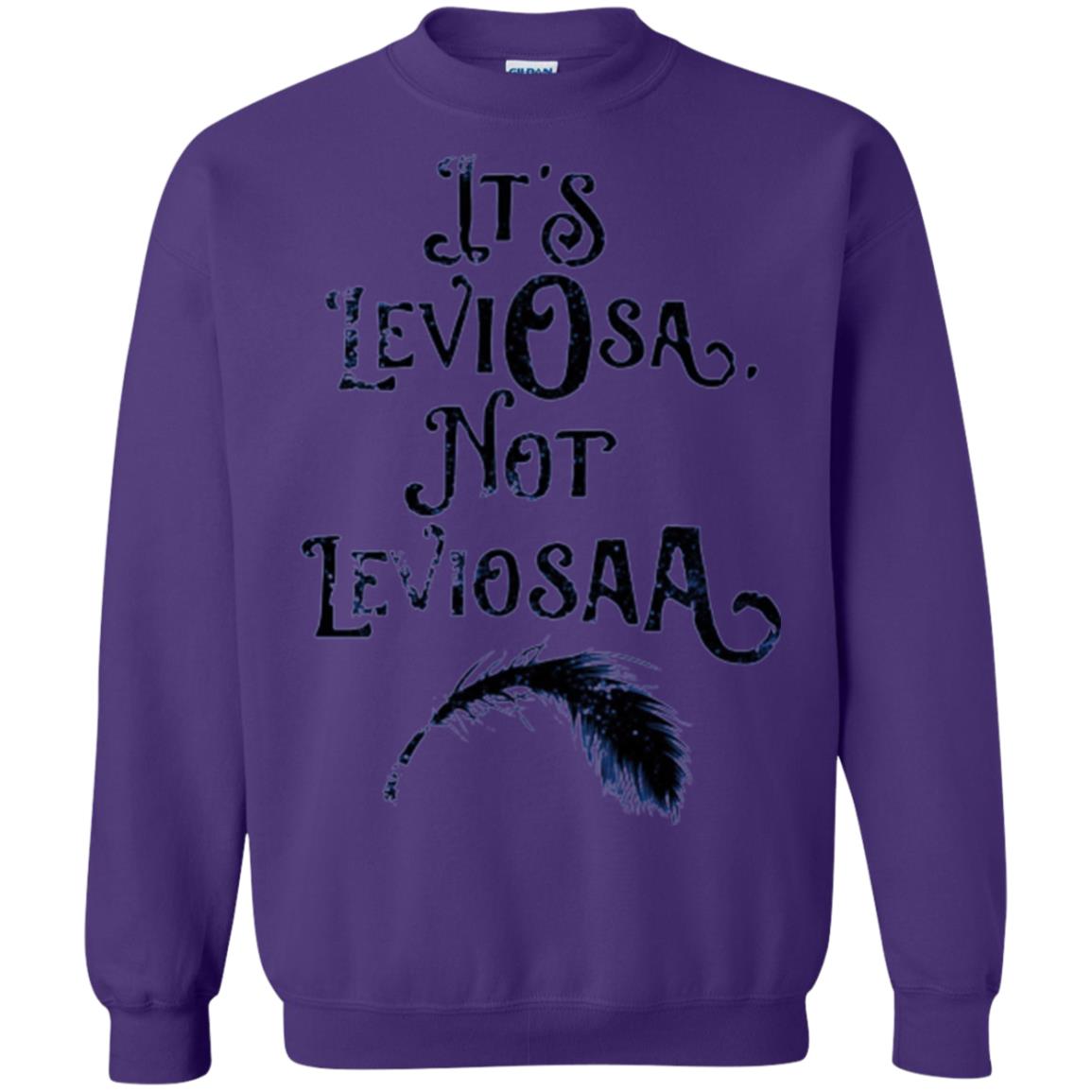 Feather Dirty Black T-shirt It_s Leviosa Not Leviosaa Purple
