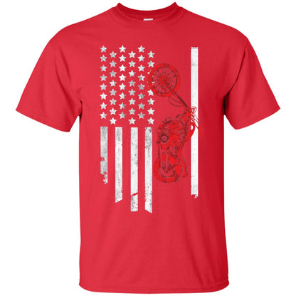 Old American Flag Motorcyclist Shirt Red