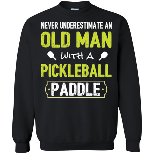 Pickleball T-shirt Never Underestimate Old Man Black