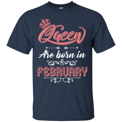 Brithday T-Shirt Queen Are Born In February Navy
