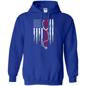 Patriotic Nurse With Flag T-shirt Stethoscope For Rn Lpn