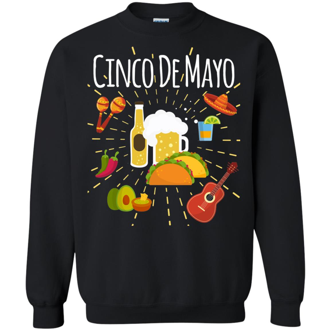 Cinco De Mayo Beer Tacos Guitar Mexico Shirt Black