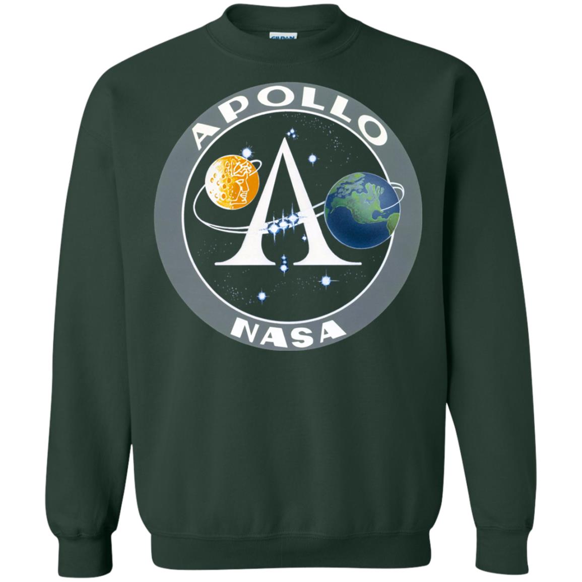 Apollo Program Moon Landing Patch Print Nasa Astronomy T-shirt Forest Green