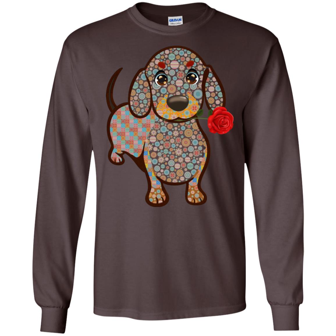 Dachshund Quilts Idea Gift Shirt For Mens Womens Dark Chocolate