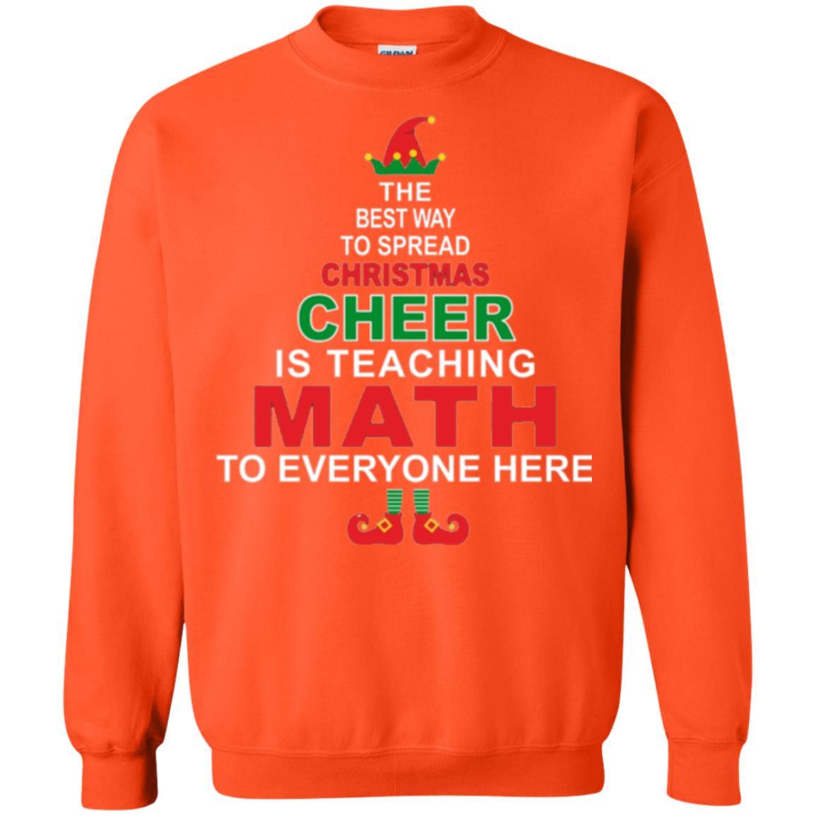Elf Christmas T-shirt Math Teacher Christmas T-shirt Orange