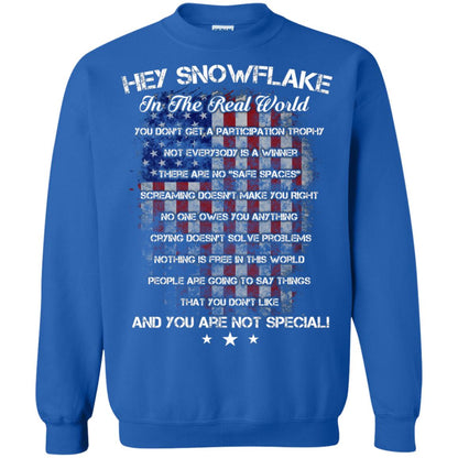 Hey Snowflake In The Real World You Don't Get A Participation Trophy Military T-shirt Royal